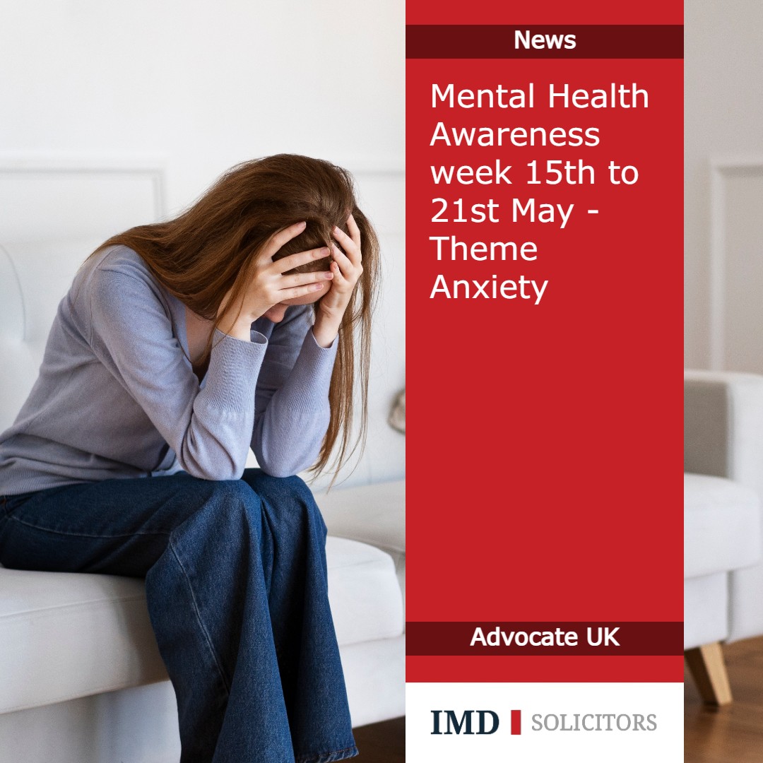 Mental Health Awareness week 15th to 21st May - Theme Anxiety | IMD ...